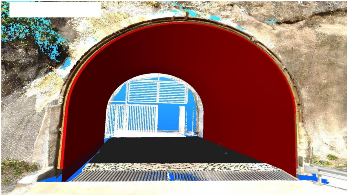 Analyse 3D – Calcul de volume sur ouvrage tunnel Analyse 3D avec calcul de volume sur tunnel à partir de nuage de points
