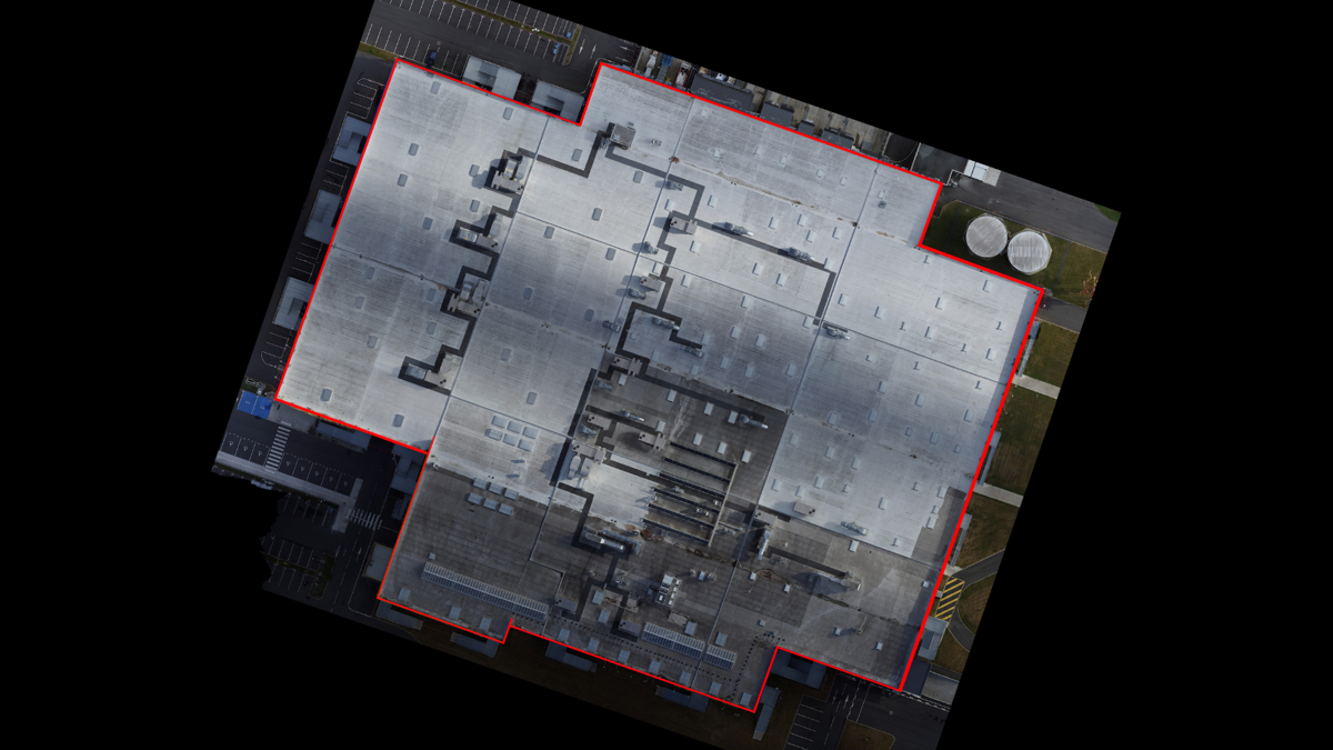orthophoto_batiment_industriel_drone Orthophoto d’un bâtiment industriel vue aérienne générée par photogrammétrie drone
