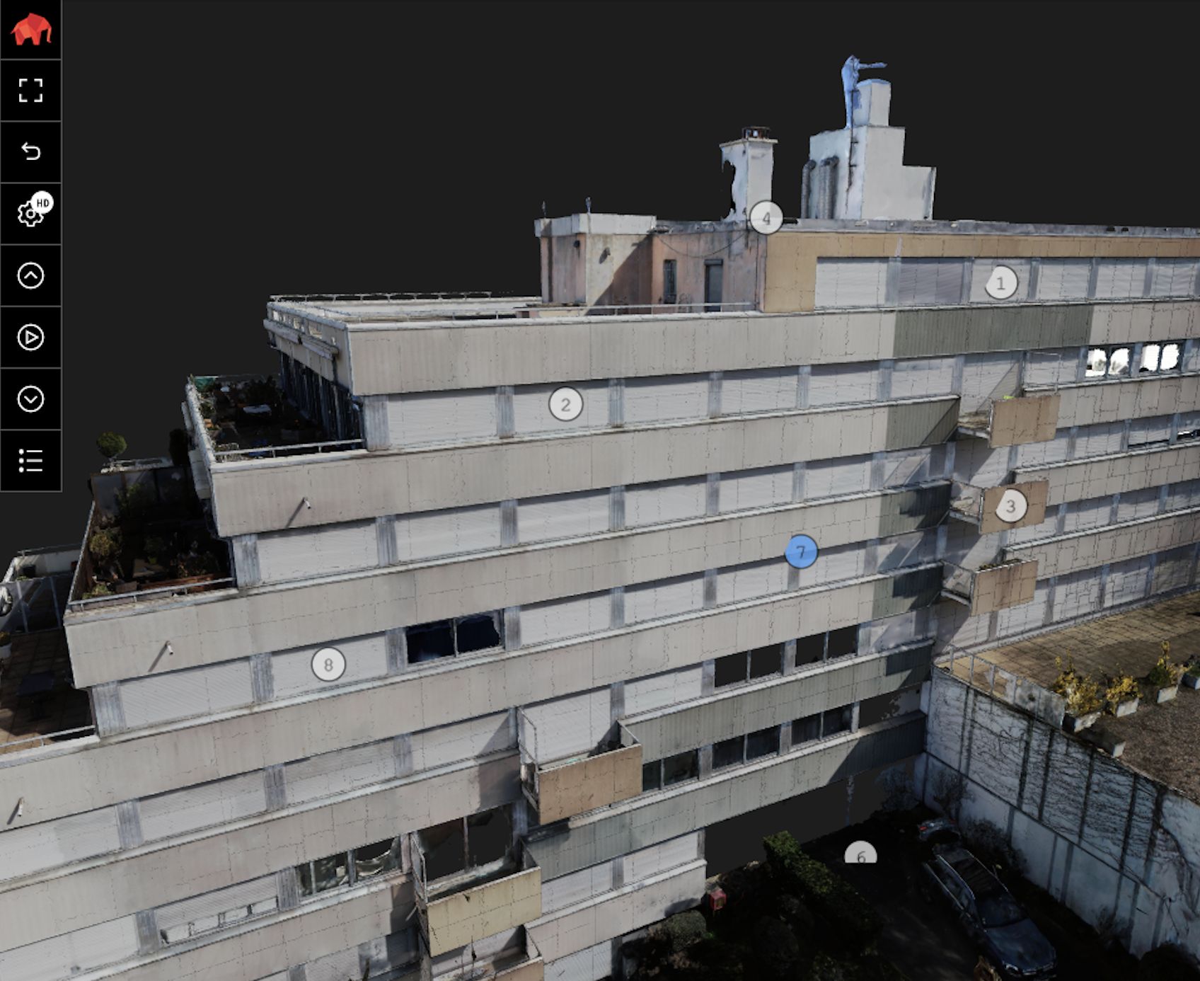 jumeau-numerique-batiment-3d Jumeau numérique 3D d’un bâtiment existant à partir de scan 3D et mesh exploitable