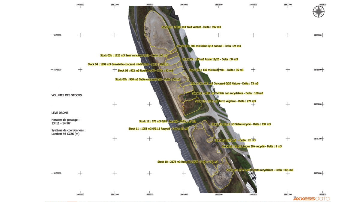 Relevé de stock et calcul volumétrique réalisé par photogrammétrie drone