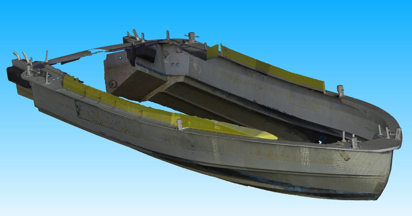 Relevé 3D texturé des zones de coque d’un navire à Djibouti