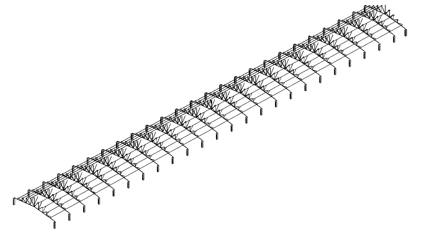 Maquette BIM d’une charpente métallique industrielle existante